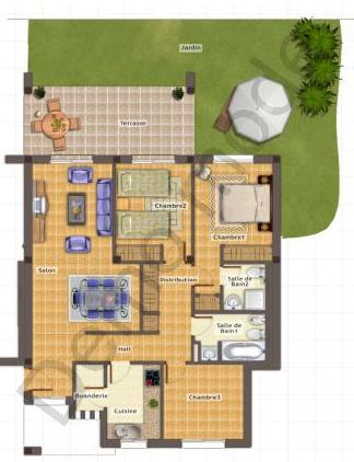 Plans 2 Three bedrooms corner ground floor unit with garden 